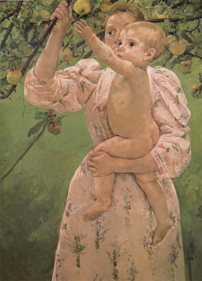 Mary Cassatt Drinks trying to reach an apple